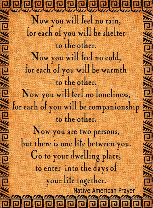 native American Wedding Prayer- Native American #200