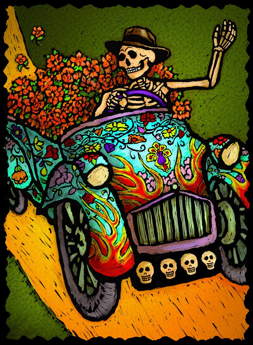 Hot Rod - Dia De Los Muertos #2106